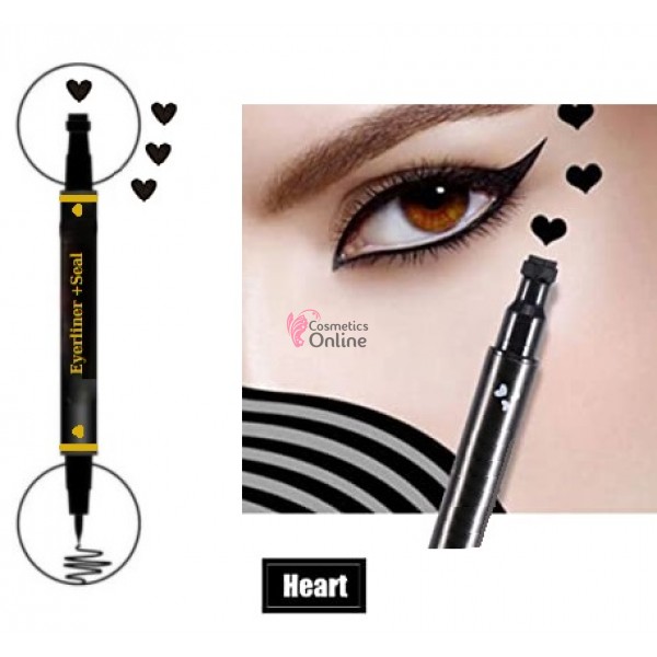 Tus Eyeliner Oknyj pentru ochi cu 2 capete, rezistent la apa Negru - Inimioara